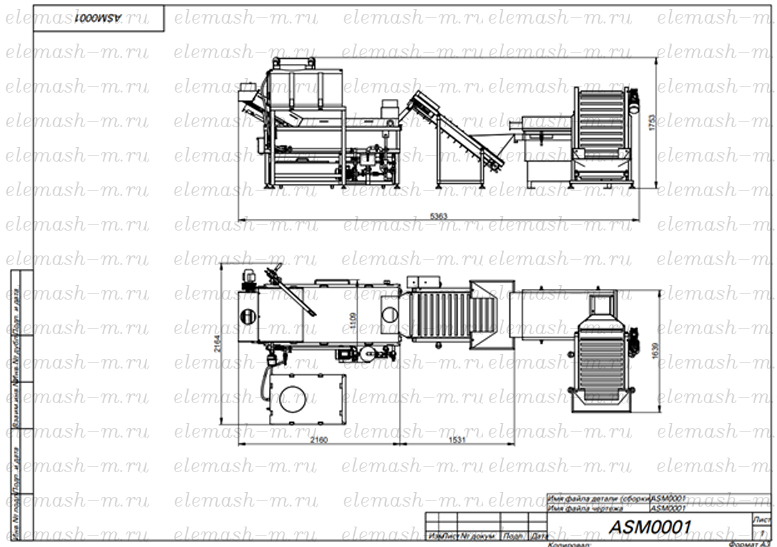 линия жарки гренок (чертеж)
